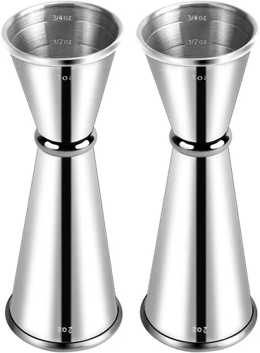 Miniatura 22 de Medidor para barman, Briout Jigger doble de cóctel japonés de primera calidad, acero inoxidable grado alimenticio 304, 2 OZ 1 OZ con mediciones
