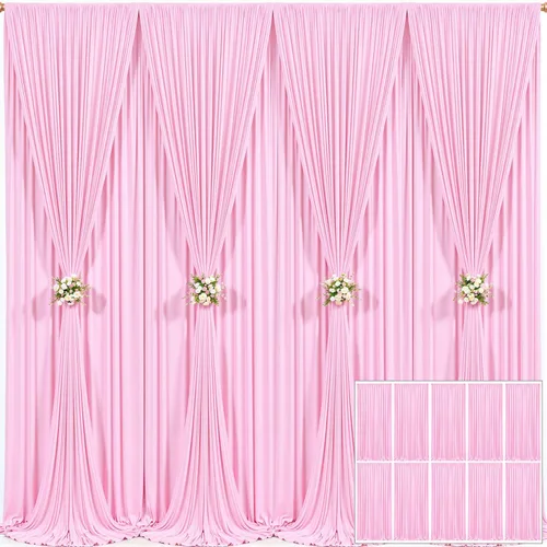 Miniatura 86 de Cortina de fondo beige de 10x10 para bodas y fiestas, cortina de fondo beige sin arrugas para fotos, cortinas de fondo para decoración de baby Gris