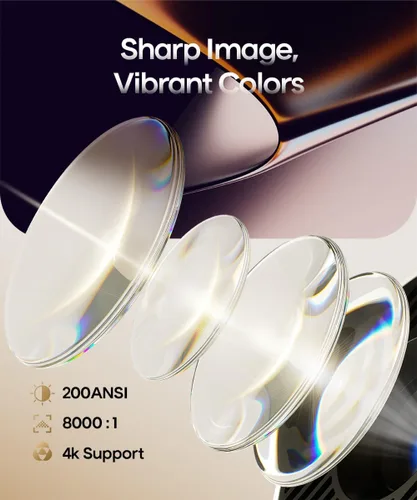 Miniatura 2 de Mini proyector con Wifi 6 y Bluetooth5.4, proyector portátil 4K, proyector inteligente Android 14 con 200ASIN y Keystone automático, proyector