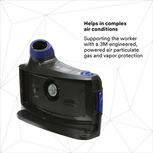 Miniatura 2 de 3M PAPR, Versaflo - Conjunto de respirador purificador de aire alimentado TR-614N, incluye unidad PAPR, batería estándar, tubo de respiración