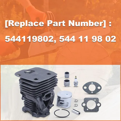 Miniatura 2 de Kit de anillo de pistón de cilindro de 1.732 in para JONSERED CS 2245 CS2250 S para Husqvarna 445 450 450e, cilindro, pistón, pasador, anillo