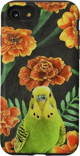 Miniatura 13 de iPhone XS Max Parakeet Budgie Orange Yellow Marigolds Flower Pattern Case