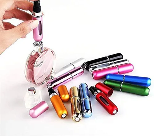 Miniatura 6 de MuOu - Paquete de 3 botellas atomizadoras de perfume, recargables, de 5 ml, multicolor, para viajes y salidas