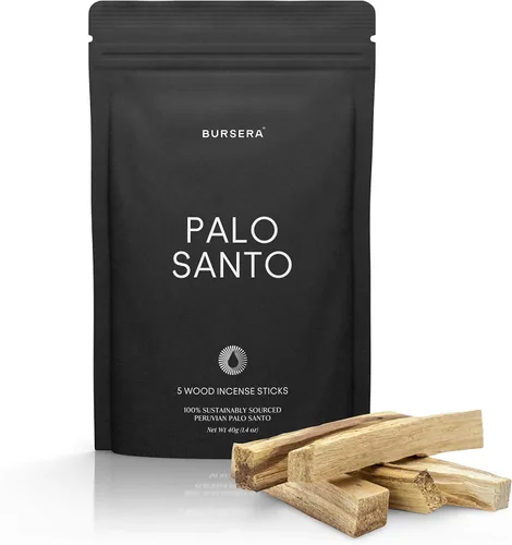 Bursera Palitos de Palo Santo, árbol plantado con cada pedido, 100% natural, ético y sostenible, paquete de 5 varillas de incienso auténticas de