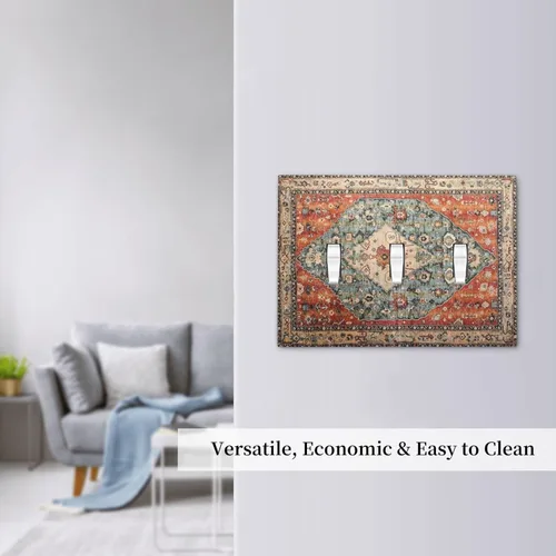 Miniatura 1285 de Placa Decorativa de Pared de Granja Rústica con Cuerno de Madera para Puerta de Granero 1 Banda Duplex Cubiertas de Toma Eléctrica Soltera