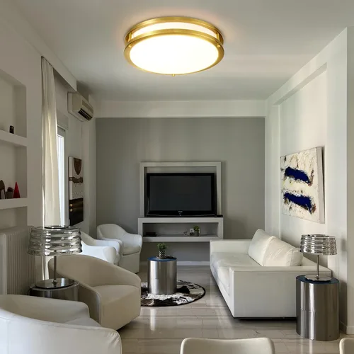 Miniatura 8 de Lámpara de Techo Dorada 24W, Lámpara de Techo LED de Montaje Empotrado de 12 Pulgadas para Dormitorio, Cocina, Baño, Lámpara de Techo Regulable