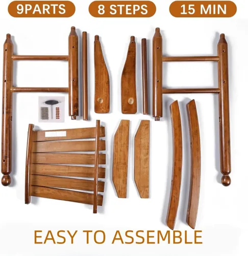 Miniatura 5 de Mecedora para niños, mecedora de madera para bebés pequeños, muebles cómodos para exteriores e interiores, sala de lectura, dormitorio, sala
