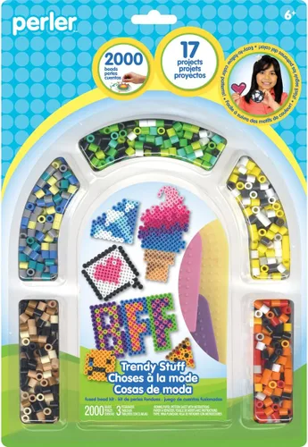 Miniatura 2 de Perler Beads - Kit de actividades de cuentas de fusibles para manualidades infantiles, 2004 piezas Geométrico