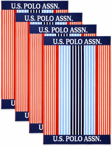 Miniatura 24 de U.S. Polo Assn. Toalla de playa de gran tamaño (40 x 70 pulgadas), diseño náutico a rayas, de lujo, algodón de felpa de calidad de hotel para baño