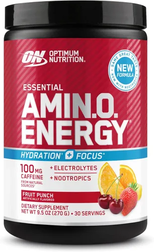 Miniatura 19 de Optimum Nutrition Amino Energy Plus Electrolytes - Bebida energética con aminoácidos y electrolitos para hidratación, sin azúcar, con BCAA, sabor