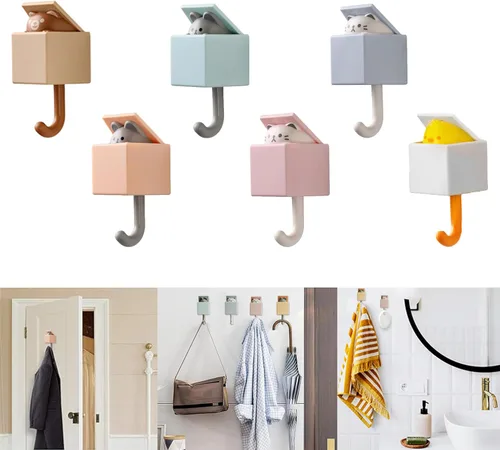 Miniatura 10 de 4 ganchos de toalla autoadhesivos para baños, ganchos de pared resistentes para colgar abrigos, toallas, bufandas, sombreros, batas, llaves, ganchos