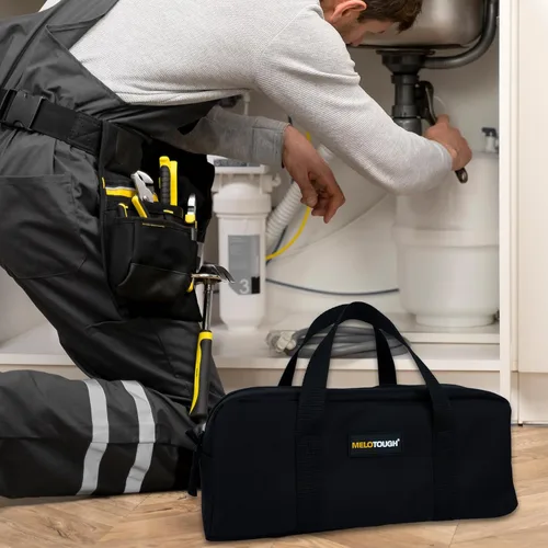 Miniatura 7 de MELOTOUGH Kit combinado de bolsa de lona para herramientas utilitarias, incluye 2 bolsas organizadoras de herramientas medianas para electricista