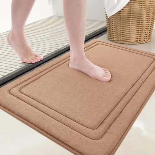 Miniatura 43 de Grandaily Alfombra de baño de espuma viscoelástica de 24 x 16 pulgadas, ultrasuave, antideslizante y absorbente, lavable a máquina, cómoda alfombra
