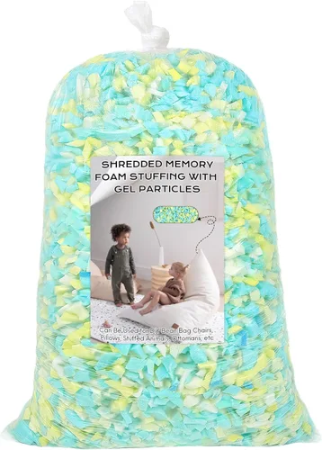 Miniatura 27 de Relleno de saco de frijoles Garifon, 9.1 kg de relleno de espuma viscoelástica triturada, relleno para silla de saco de frijoles, relleno de saco