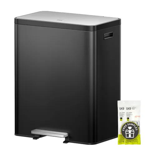 Miniatura 13 de EKO EcoCasa II - Bote de basura doble de 36 L + 24 L con cubo de reciclaje, cubo de basura de acero inoxidable con tapa, compartimento desodorante