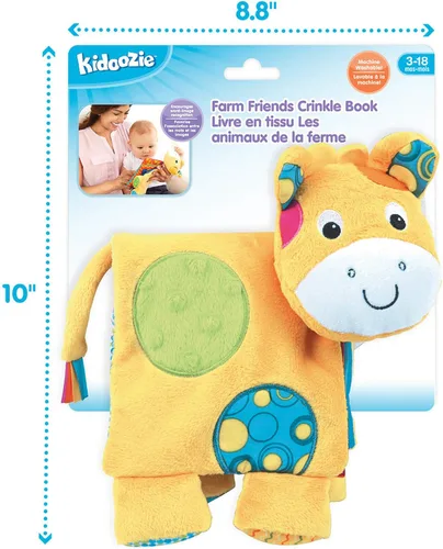 Miniatura 4 de Kidoozie Farm Friends Crinkle Book Toy – Un juguete divertido y educativo para tu pequeño de 3 a 18 meses – Lavable a máquina – Fomenta