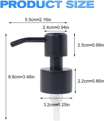 Miniatura 3 de Bomba dispensadora de jabón de acero inoxidable, diseño moderno, paquete de 2 (negro)