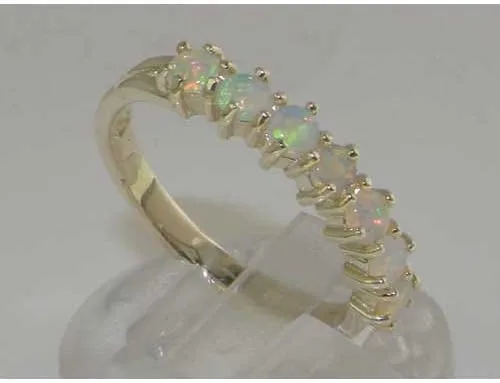 Miniatura 4 de Anillo de eternidad de plata de ley 925 con ópalo auténtico para mujer