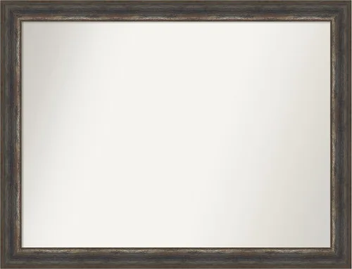 Miniatura 188 de Amanti Art Espejo de baño marrón para sobre el fregadero, 25 x 25 pulgadas, hecho a medida, espejo de tocador cuadrado marrón medio, marco de madera
