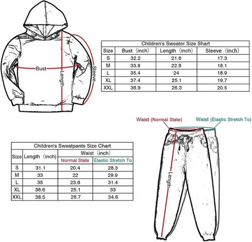 Miniatura 4 de Conjunto de sudadera con capucha y pantalones deportivos para niños y niñas, 2 piezas