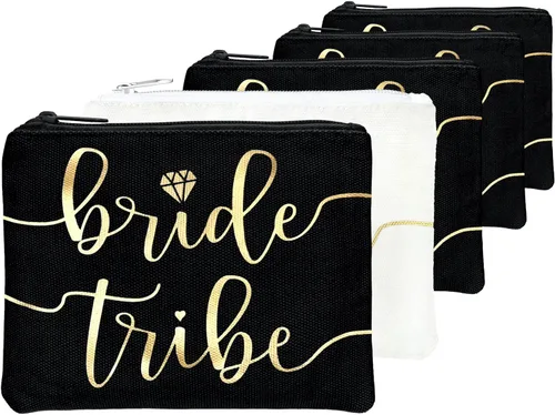 Miniatura 14 de Bride Tribe - Bolsas de maquillaje para despedida de soltera, despedida de soltera, boda, bolsa de artículos de tocador, kit de supervivencia