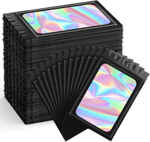 Miniatura 19 de Funfery Paquete de 300 bolsas resellables para almacenamiento de alimentos, bolsas transparentes de Mylar, bolsa de embalaje, comestibles, bolsa a