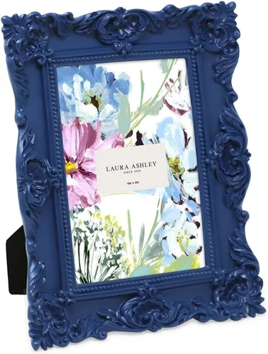 Miniatura 13 de Laura Ashley - Marco de fotos de 5 x 7 pulgadas, de resina texturizada y elaborada a mano, con caballete y gancho para mesa y pared, con diseño Negro