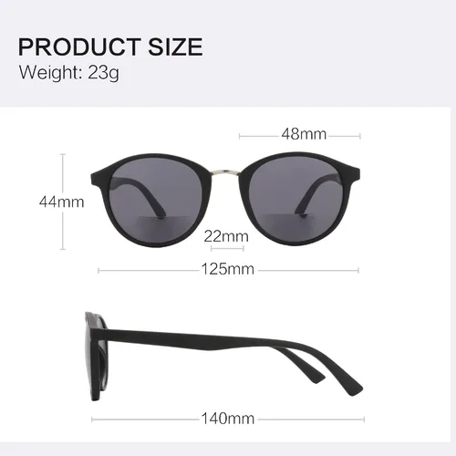 Miniatura 7 de ZENOTTIC Gafas de sol de lectura bifocales, redondas, clásicas, con protección UV, lentes de lectura al aire libre para hombres y mujeres