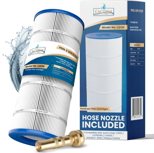 LACQUA Cartucho de filtro de piscina LQ120 120 SqF para Hayward C1200, CX1200RE, Pleatco PA120, PA120-EC, Unicel C-8412, Filbur FC-1293, Clearwater