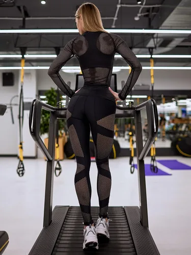Miniatura 5 de Bona Fide Leggings de malla de alta calidad para mujer con diseño único, cómodos leggings de entrenamiento para mujer, para gimnasio, yoga