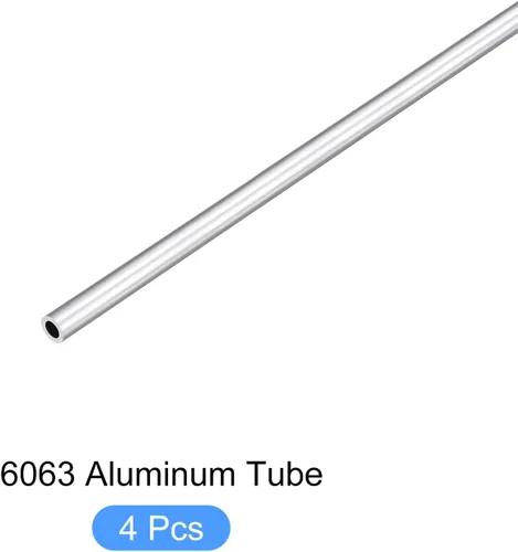 Miniatura 5 de METALLIXITY Tubo de aluminio 6063 (0.118 in de diámetro exterior x 0.079 in de diámetro interior x 11.811 in de largo), 4 piezas, tubo redondo