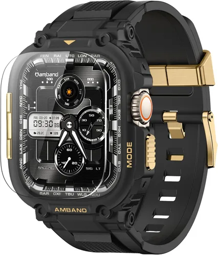 Miniatura 27 de amBand Bands - Funda protectora de pantalla compatible con Apple Watch Ultra 3/2/1 de 1.732 pulgadas, correa resistente M1 Sport Series y película