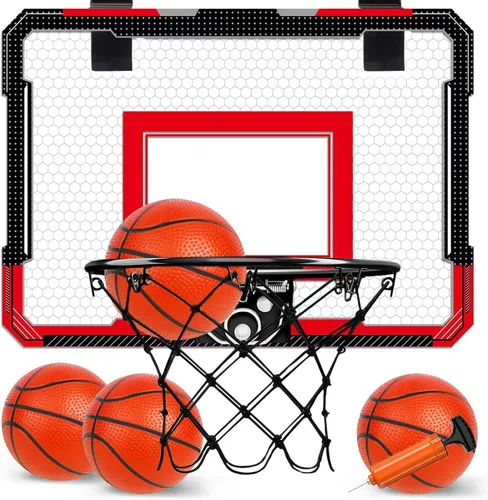 Miniatura 7 de TOY Life Aro de baloncesto para interiores para niños, sobre la puerta, habitación, oficina, mini aro de baloncesto para interiores, niños