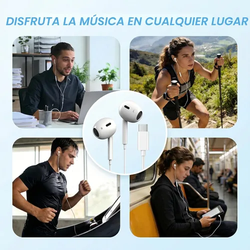 Miniatura 7 de Paquete de 2 auriculares USB C para iPhone 17/16/15 con micrófono y control de volumen HiFi Stereo Tipo C para iPhone 17/16/15 Pro Max, para Galaxy