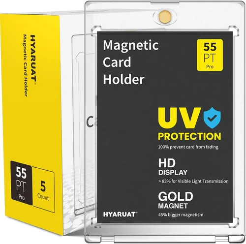Tarjetero magnético de 55 puntos, paquete de 5 portatarjetas One Touch para tarjetas intercambiables, color blanco transparente
