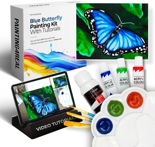 Miniatura 22 de Kits de clase de pintura para adultos con tutoriales en video, aprende a pintar radiant retriever, cómo pintar con juegos de pintura acrílica