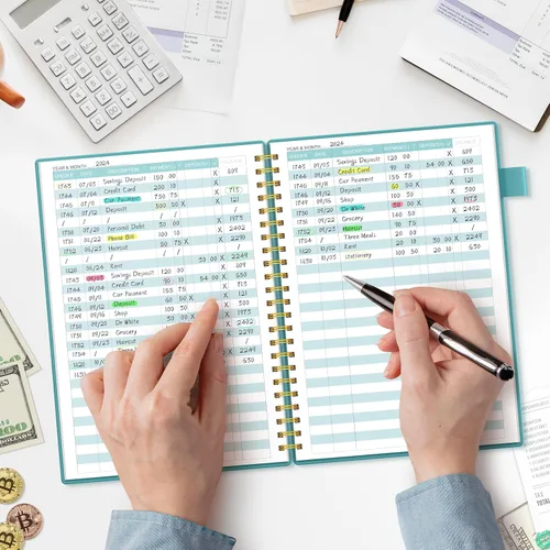 Miniatura 6 de Regolden-Book Registros de cheques para registro personal de cheques, libro de contabilidad bancaria para pequeñas empresas, libro de registro
