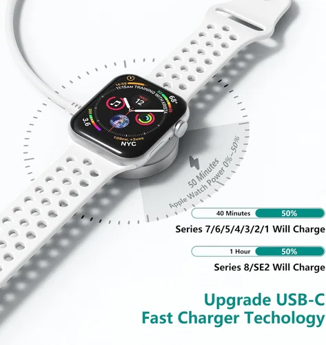Miniatura 3 de Gyusity Cargador magnético para iWatch 1 en 1 a cable USB C de 3 pies
