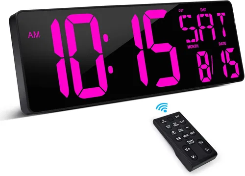 Miniatura 8 de XREXS Reloj de pared digital grande con control remoto, pantalla LED grande de 17.2 pulgadas, temporizador de cuenta progresiva y regresiva, alarma
