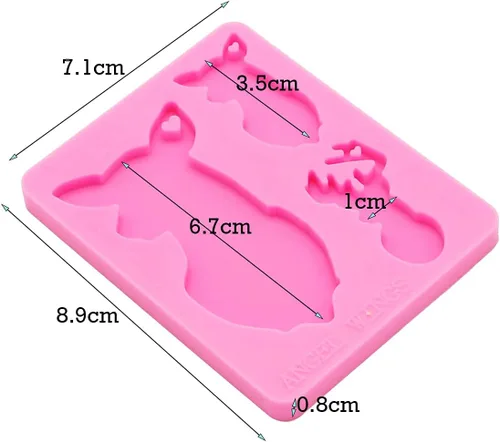 Miniatura 2 de Angel Wings Molde de silicona de resina súper brillante para mamá y bebé, molde de resina, llavero de resina epoxi, molde de resina epoxi, resina