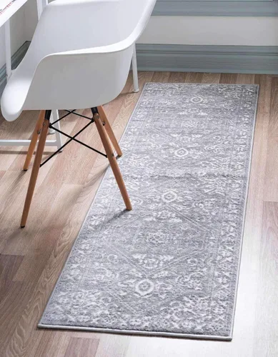 Miniatura 23 de Unique Loom Boston Collection - Alfombra de área con medallón (3 pies 3 pulgadas, redonda, blanco/gris)