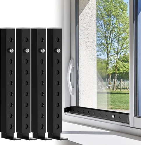 ZhouDaShu Barras de bloqueo verticales ajustables para ventana, barras de seguridad para ventanas pequeñas en el interior, cerraduras de ventana