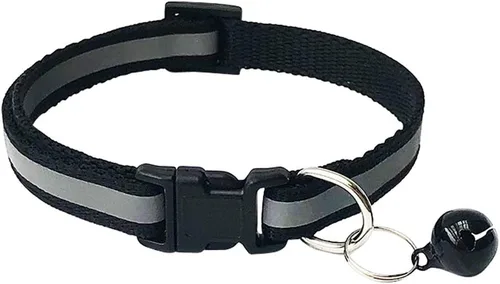 Miniatura 2 de CHBORCHICEN Paquete de 2 collares de gato con campana y huella reflectante con hebilla ajustable de poliéster para gato, collar o cinturones
