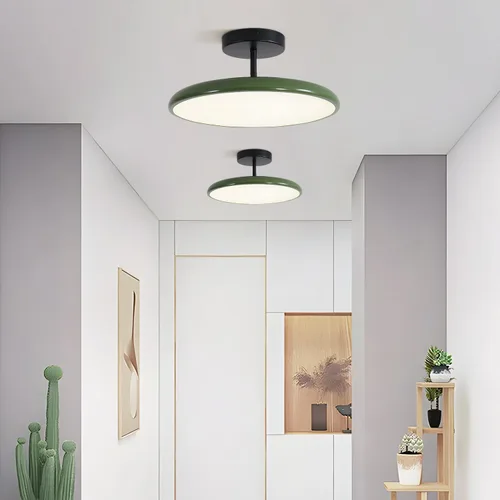 Miniatura 4 de KCO Lighting Iluminación Vintage Verde Luz de Techo Empotrada Negra Luz de Techo Semi Empotrada de Mediados de Siglo Moderno Lámpara de Techo