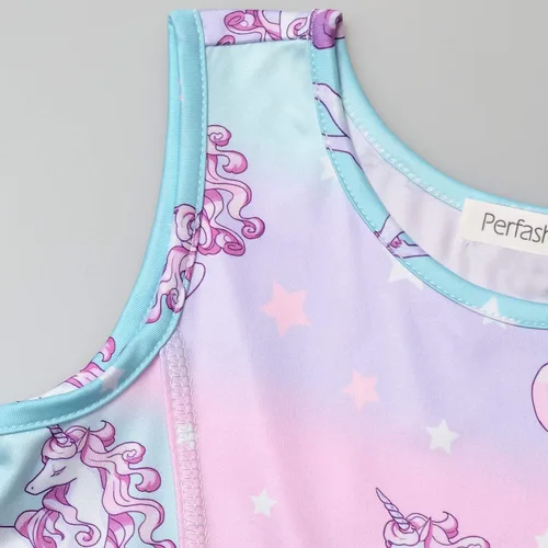 Miniatura 64 de Perfashion Vestidos a juego para niñas y muñecas sin mangas/manga larga, acampanados, faldas de fiesta de unicornio