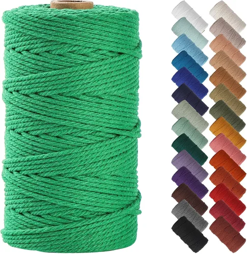 Miniatura 21 de NOANTA - Cuerda de macramé color beige natural, 1/8 pulgadas (3 mm) x 109 yardas (100 metros), cuerda de algodón colorido para colgar en la pared