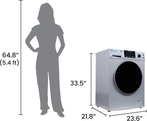 Miniatura 2 de 1.6 cu.ft. CONVERTIBLE Compact Combo Washer Dryer with Pet Cycle (Silver)