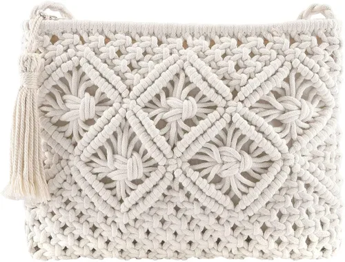 Miniatura 2 de CHIC DIARY Bolso de mano de paja para mujer, bolso de paja bohemio para verano, playa, tejido, sobre cartera de muñeca