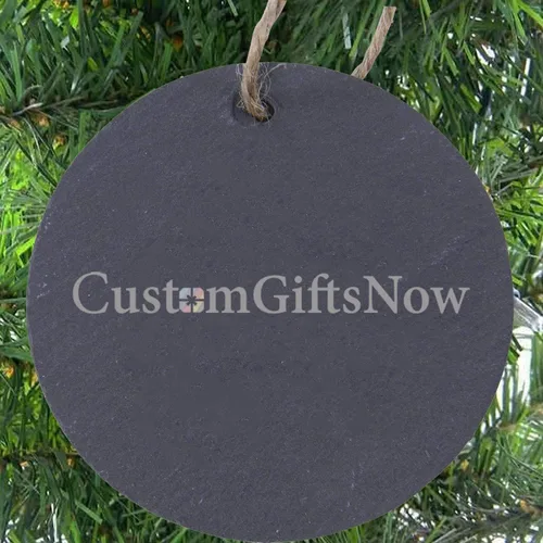 Miniatura 3 de Árbol de Navidad de pizarra de 3.125 pulgadas colgante hecho a mano, adorno personalizado, portero de fútbol, grabado con láser