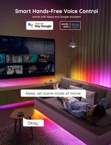 Miniatura 4 de Govee - Tira de luces LED RGBIC de 16.4 pies, luces LED inteligentes wifi, compatibles con Alexa y Google Assistant, control mediante aplicación